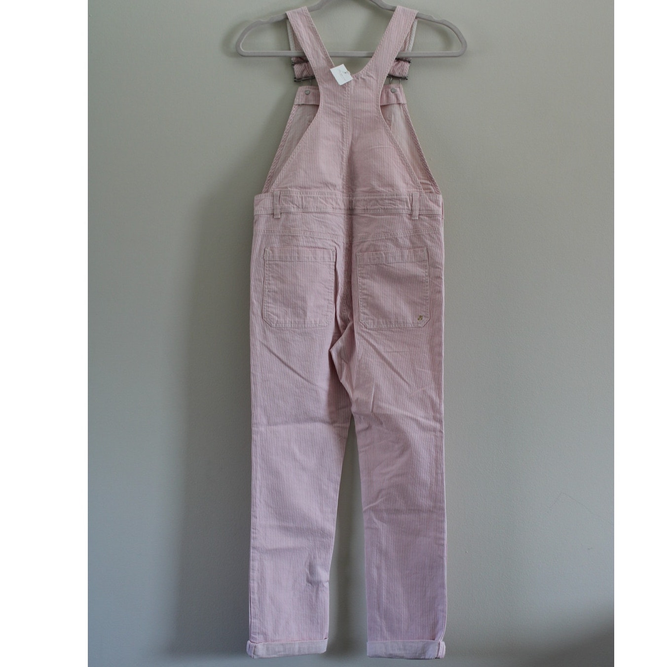 Nwt Bonpoint Country Overalls Stretch Cotton Pink White Stripe 12 — image 7 of 8